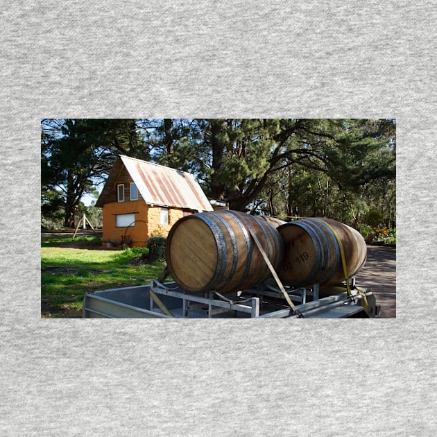 Wine Barrels at Magpie Springs Adelaide Hills Wine Region - Fleurieu Peninsula - by South Australian artist Avril Thomas by MagpieSprings